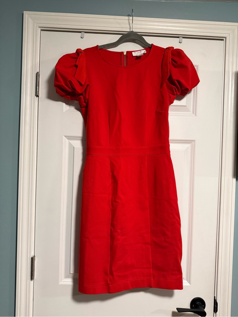 Rachel Parcell Red Puff-Sleeve Mini Dress